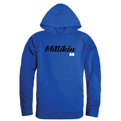 Millikin University Big Blue Mens Script Hoodie Sweatshirt Black-Campus-Wardrobe