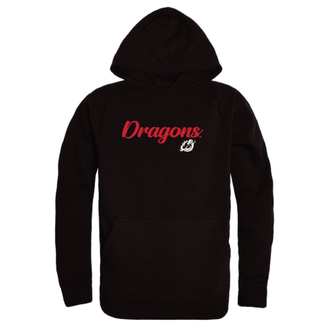 MSUM Minnesota State University Moorhead Dragons Mens Script Hoodie Sweatshirt Black-Campus-Wardrobe