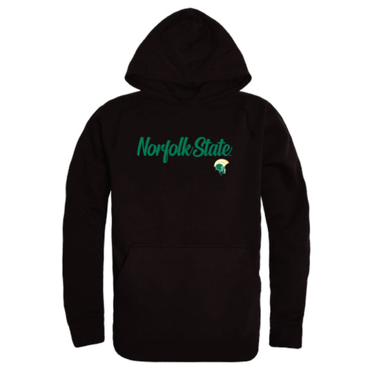 NSU Norfolk State University Spartans Mens Script Hoodie Sweatshirt Black-Campus-Wardrobe