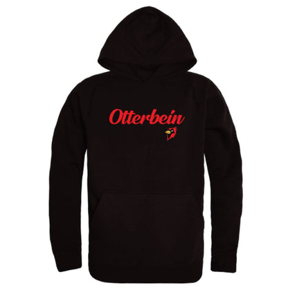 Otterbein University Cardinals Mens Script Hoodie Sweatshirt Black-Campus-Wardrobe