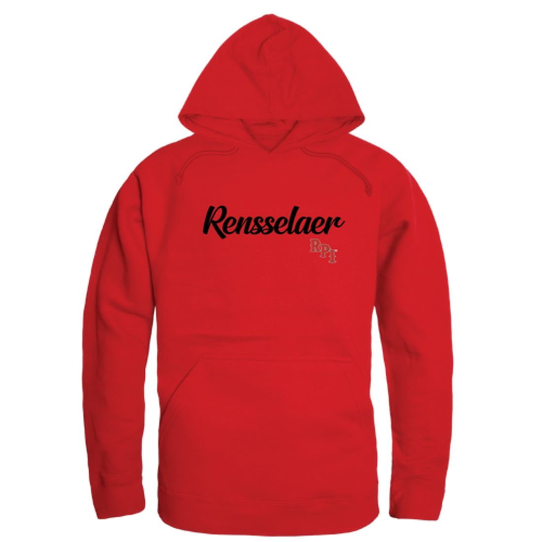 RPI Rensselaer Polytechnic Institute Engineers Mens Script Hoodie Sweatshirt Black-Campus-Wardrobe