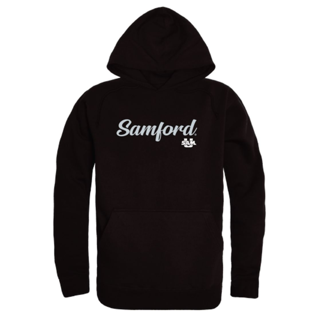Samford University Bulldogs Mens Script Hoodie Sweatshirt Black-Campus-Wardrobe