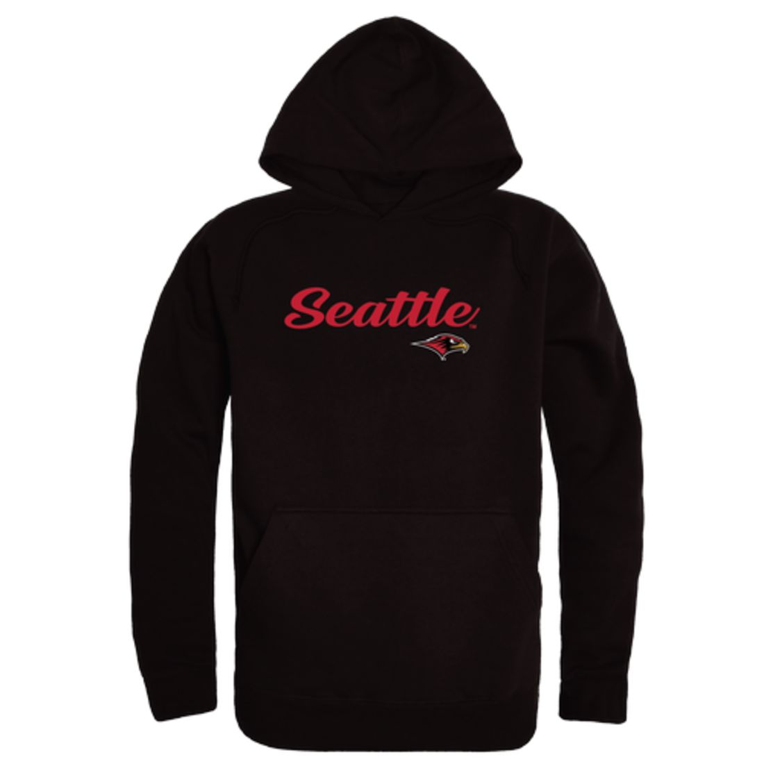 Seattle University Redhawks Mens Script Hoodie Sweatshirt Black-Campus-Wardrobe