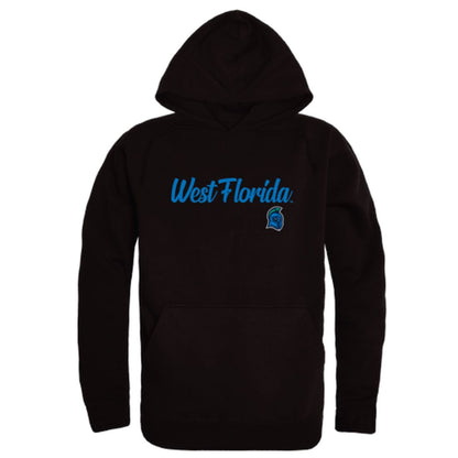 UWF University of West Florida Argonauts Mens Script Hoodie Sweatshirt Black-Campus-Wardrobe