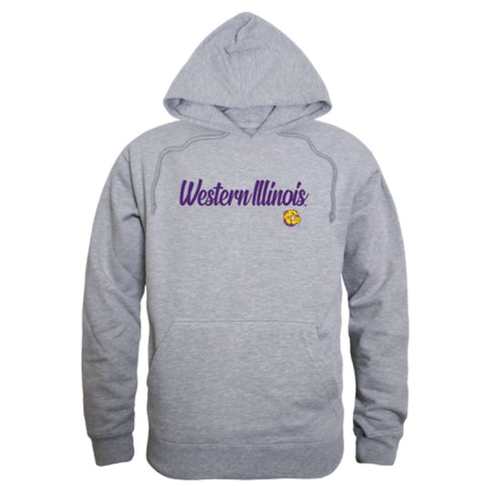 Mouseover Image, WIU Western Illinois University Leathernecks Mens Script Hoodie Sweatshirt Black-Campus-Wardrobe