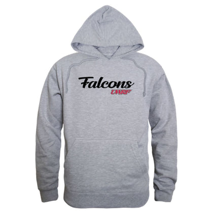 UWRF University of Wisconsin River Falls Falcons Mens Script Hoodie Sweatshirt Black-Campus-Wardrobe