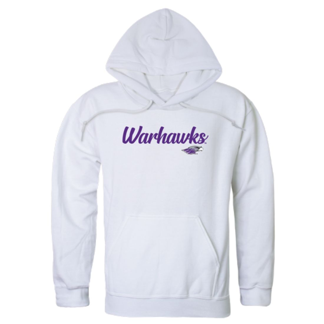 UWW University of Wisconsin Whitewater Warhawks Mens Script Hoodie Sweatshirt Black-Campus-Wardrobe