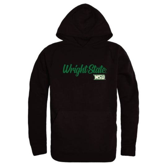 Wright State University Raiders Mens Script Hoodie Sweatshirt Black-Campus-Wardrobe