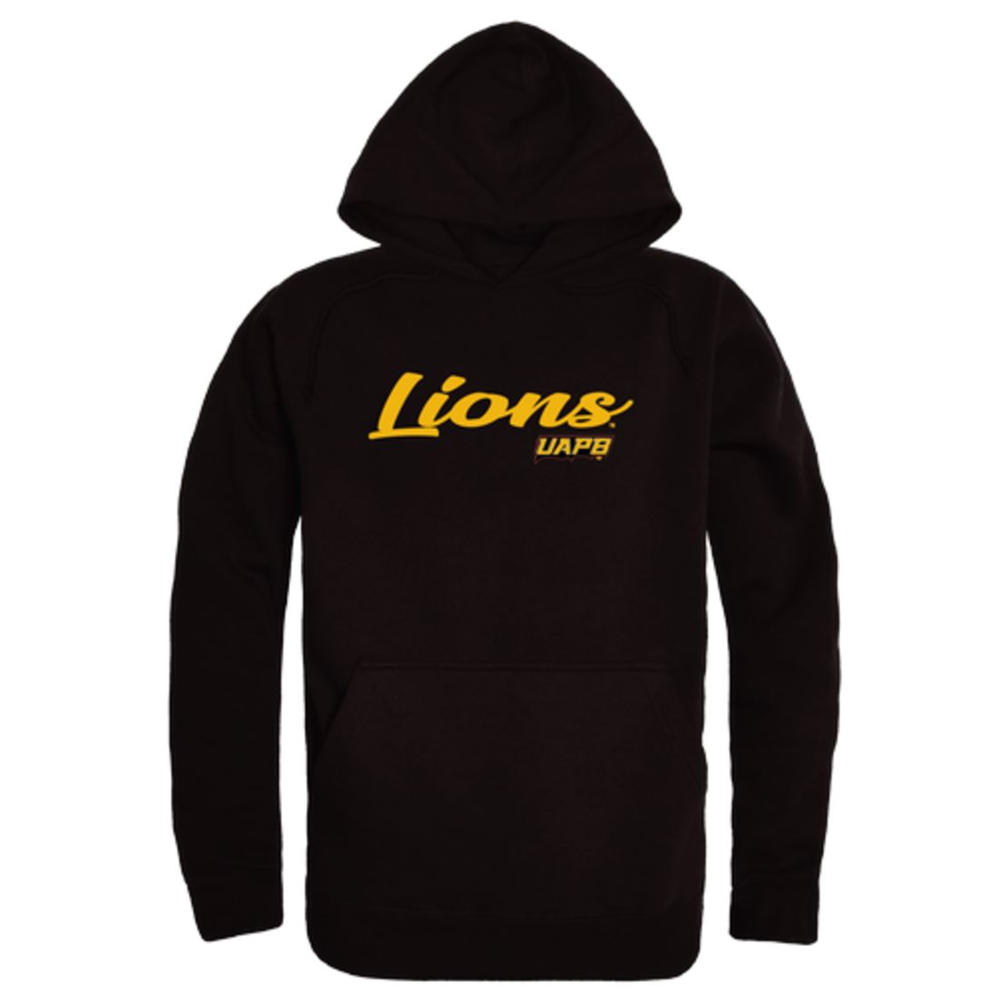 UAPB University of Arkansas Pine Bluff Golden Lions Mens Script Hoodie Sweatshirt Black-Campus-Wardrobe