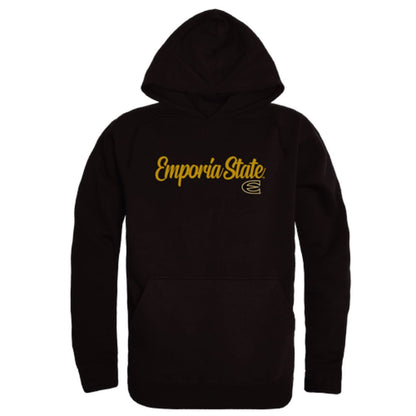 Emporia State University Hornets Mens Script Hoodie Sweatshirt Black-Campus-Wardrobe