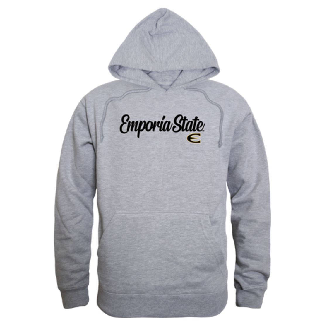 Emporia State University Hornets Mens Script Hoodie Sweatshirt Black-Campus-Wardrobe