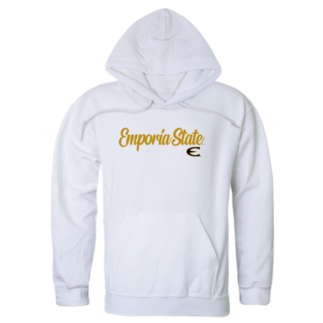 Emporia State University Hornets Mens Script Hoodie Sweatshirt Black-Campus-Wardrobe