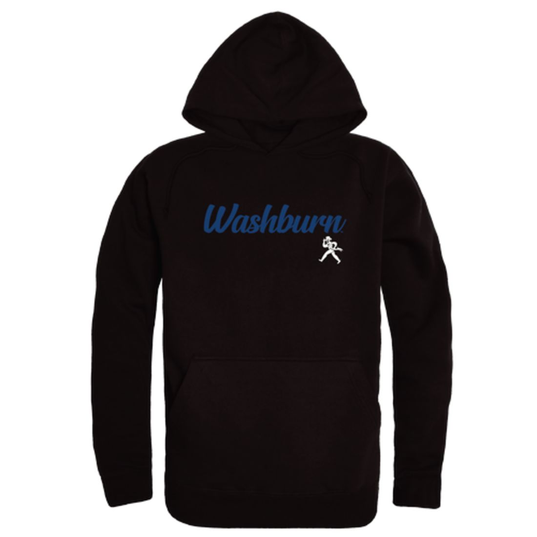 Washburn University Ichabods Mens Script Hoodie Sweatshirt Black-Campus-Wardrobe