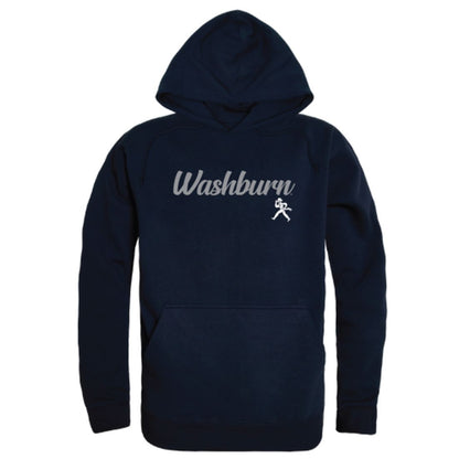 Washburn University Ichabods Mens Script Hoodie Sweatshirt Black-Campus-Wardrobe