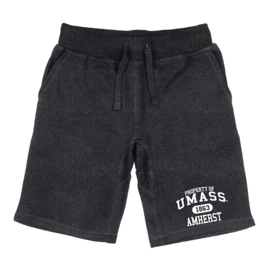 UMASS University of Massachusetts Amherst Minuteman Property Fleece Drawstring Shorts-Campus-Wardrobe