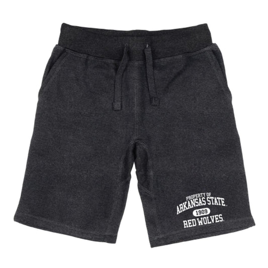 Arkansas State University A State Red Wolves Property Fleece Drawstring Shorts-Campus-Wardrobe