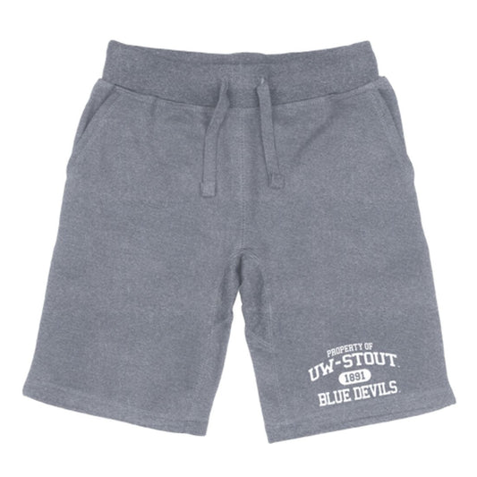 UW Stout University of Wisconsin Blue Devils Property Fleece Drawstring Shorts-Campus-Wardrobe