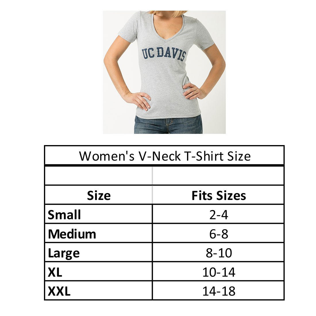 Womens T-Shirts & Tops Size Chart