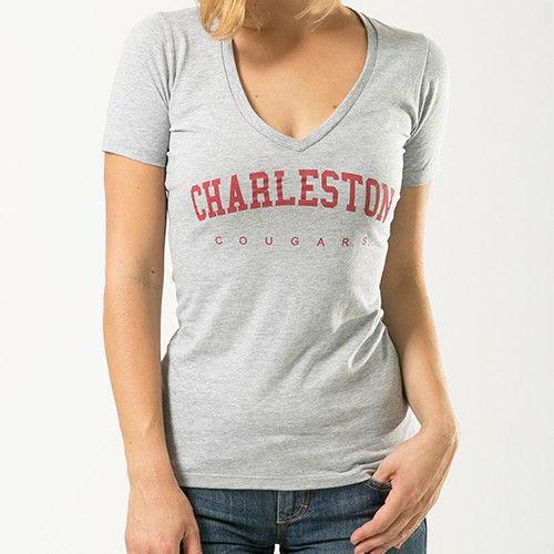 Charleston College Cougars NCAA Game Day W Republic Womens Tee T-Shirt-Campus-Wardrobe