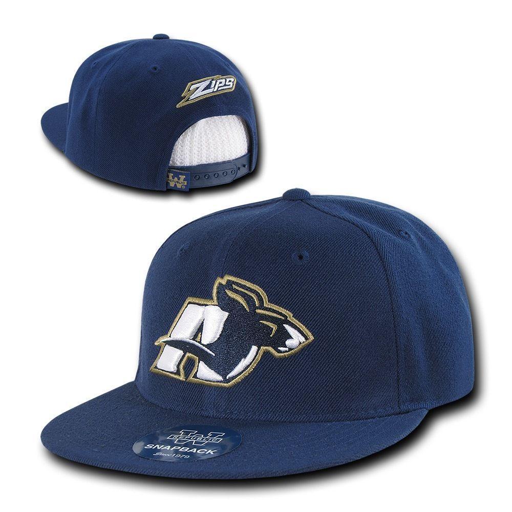 NCAA Akron University Zips Freshmen 6 Panel Snapback Baseball Caps Hats Navy-Campus-Wardrobe