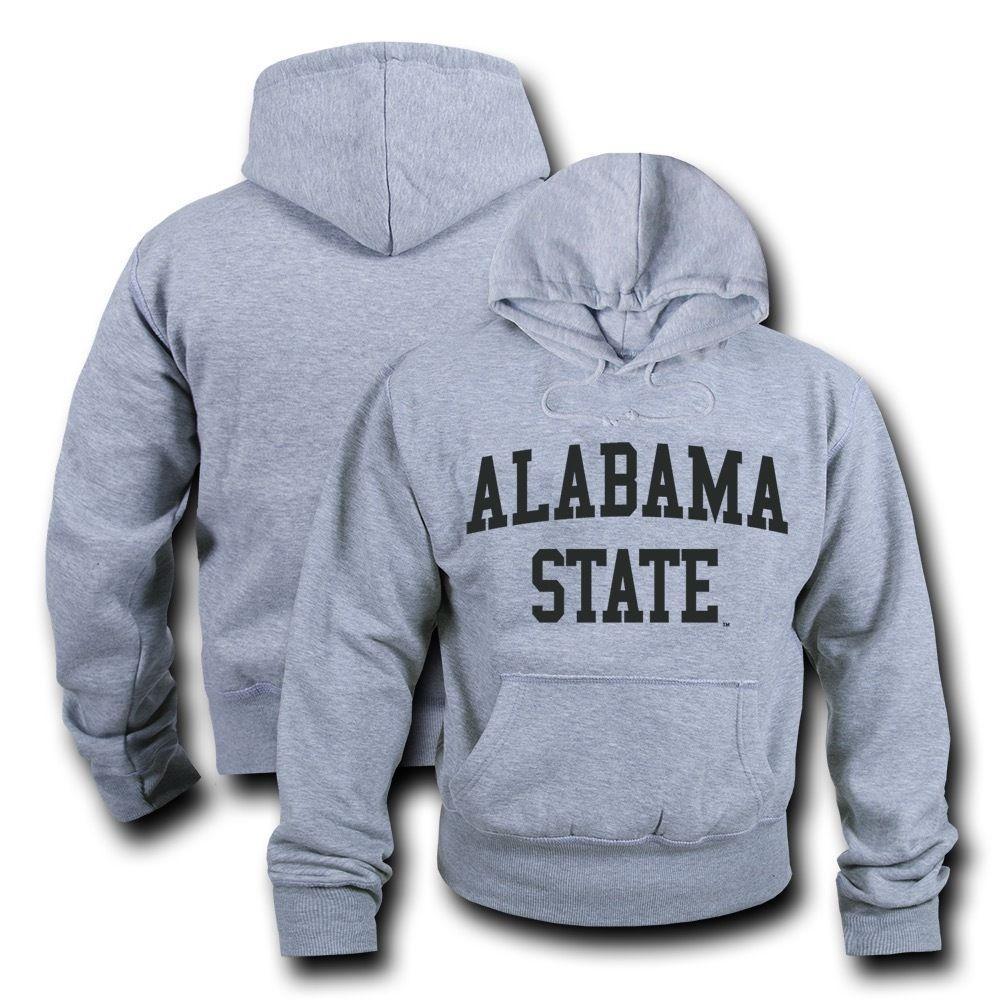 NCAA Alabama State University Hoodie Sweatshirt Game Day Fleece Heather Grey-Campus-Wardrobe