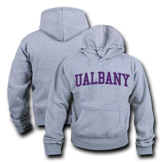 NCAA Albany University Hoodie Sweatshirt Game Day Fleece Pullover Heather Grey-Campus-Wardrobe