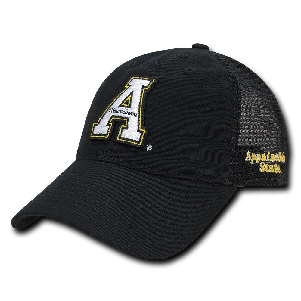 NCAA Appalachian State Mountaineers Curved Bill Relaxed Mesh Trucker Caps Hats-Campus-Wardrobe