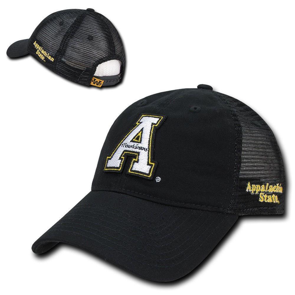 NCAA Appalachian State Mountaineers Curved Bill Relaxed Mesh Trucker Caps Hats-Campus-Wardrobe