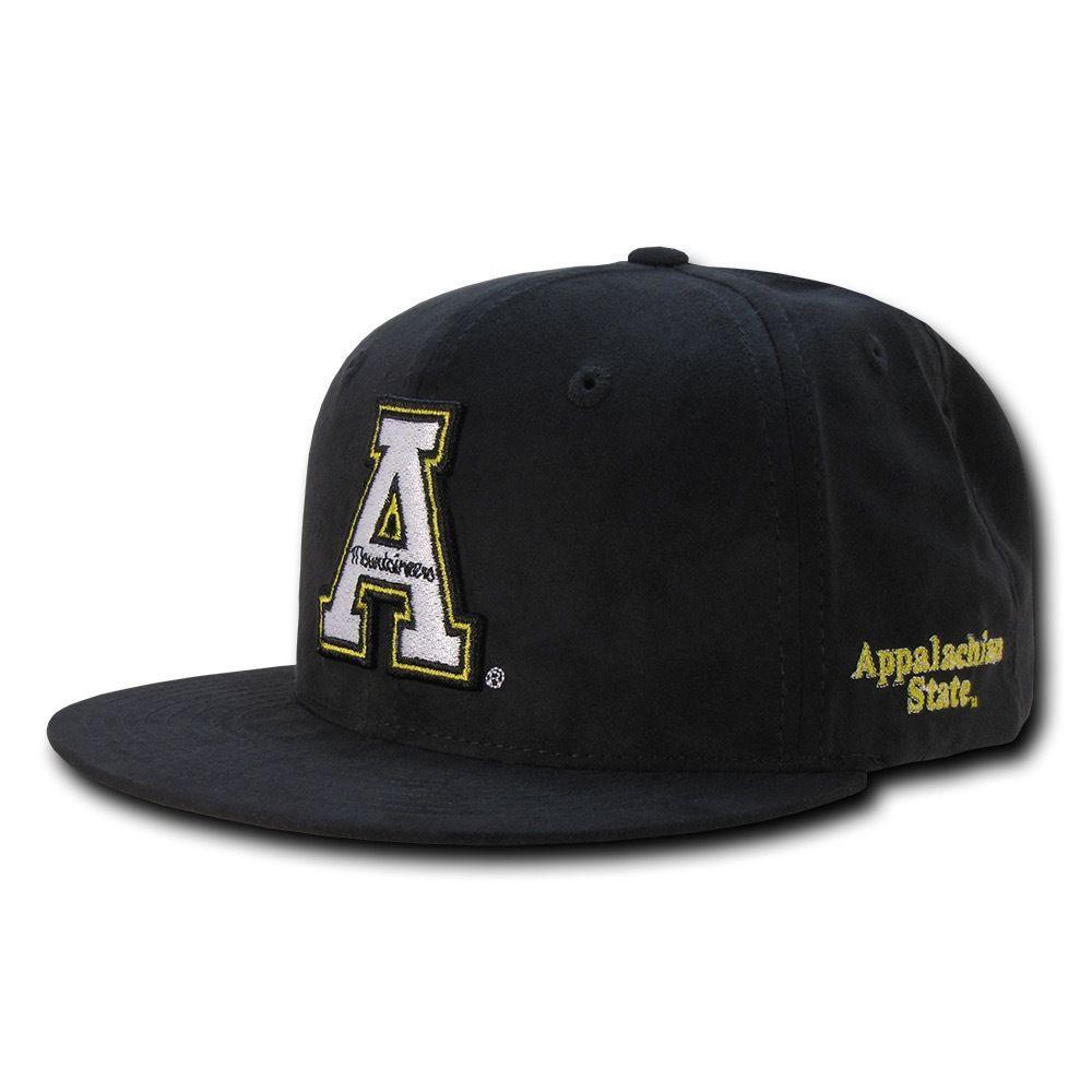 NCAA Appalachian State Mountaineers Faux Suede Snapback Baseball Caps Hats Black-Campus-Wardrobe