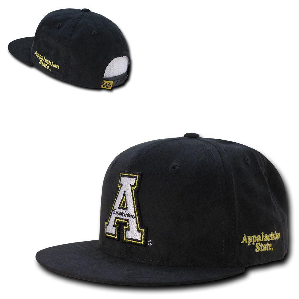 NCAA Appalachian State Mountaineers Faux Suede Snapback Baseball Caps Hats Black-Campus-Wardrobe
