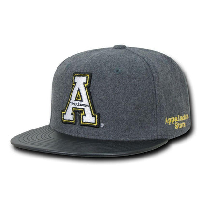 NCAA Appalachian State Mountaineers Melton Vinyl Snapback Baseball Caps Hats-Campus-Wardrobe