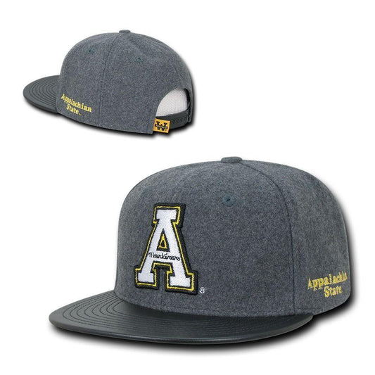 NCAA Appalachian State Mountaineers Melton Vinyl Snapback Baseball Caps Hats-Campus-Wardrobe