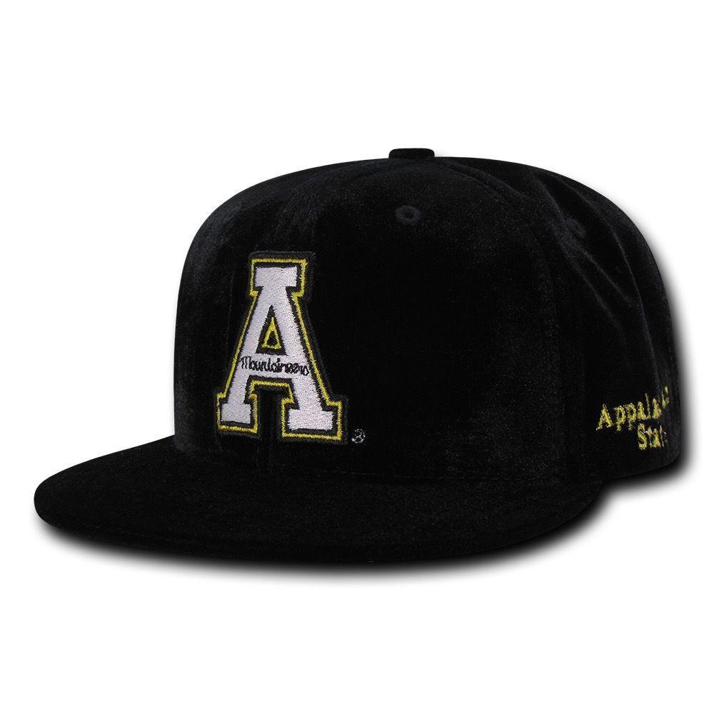 NCAA Appalachian State Mountaineers Velvet Snapback Baseball Caps Hats Black-Campus-Wardrobe