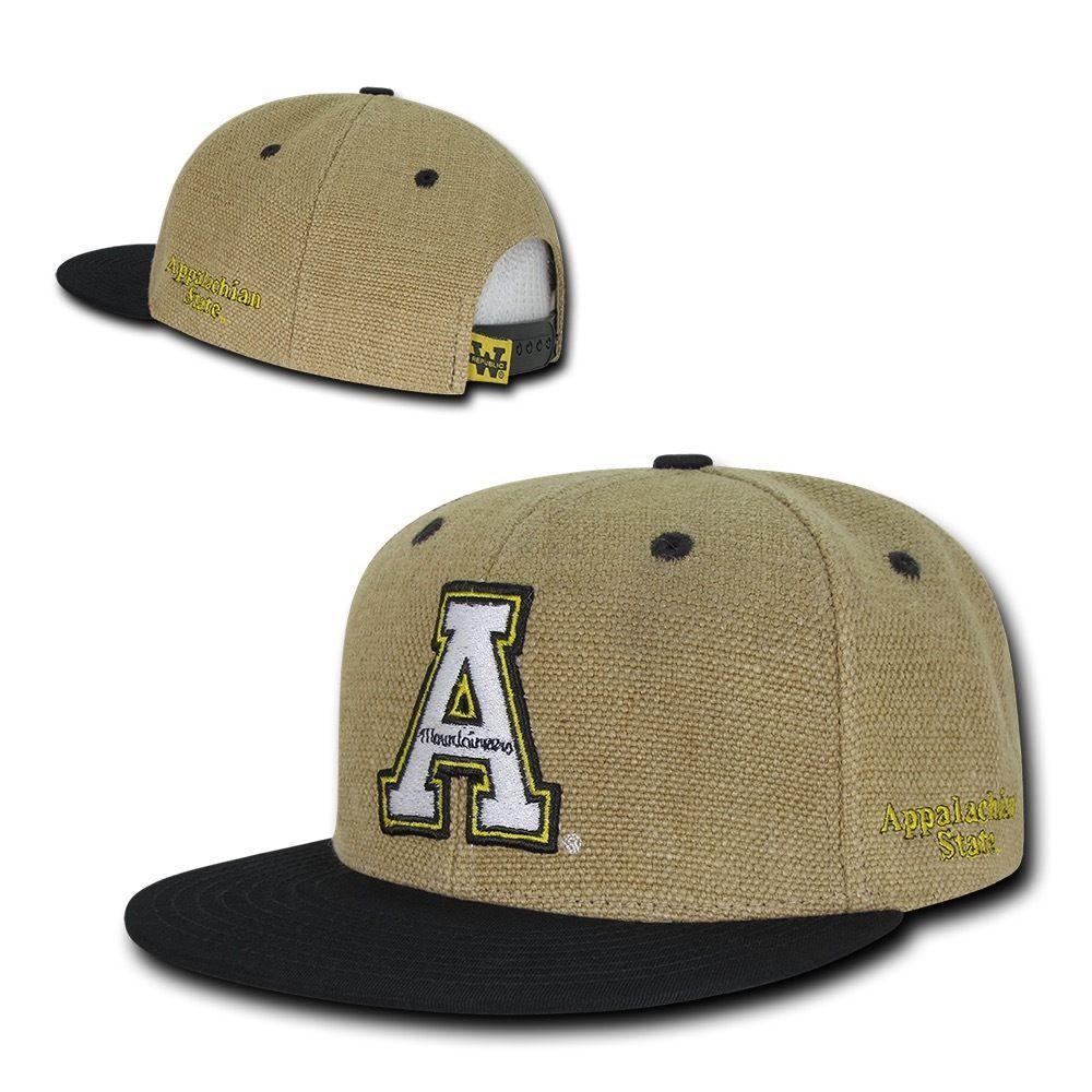 NCAA Appalachian State University Mountaineers Heavy Jute Snapback Caps Hats-Campus-Wardrobe