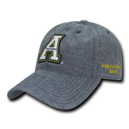 NCAA Appalachian State University Mountaineers Relaxed Denim Baseball Caps Hats-Campus-Wardrobe