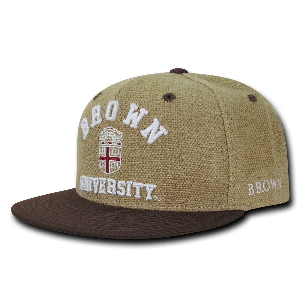 NCAA Brown Bears University 6 Panel Constructed Heavy Jute Snapback Caps Hats-Campus-Wardrobe