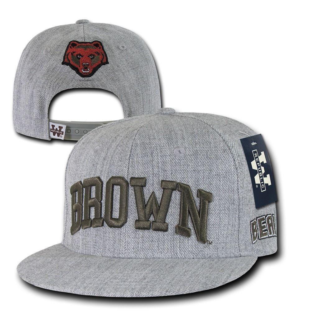 NCAA Brown Bears University Bears 6 Panel Game Day Snapback Caps Hats Heather-Campus-Wardrobe