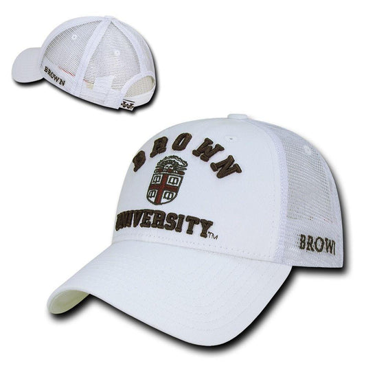NCAA Brown Bears University Cotton Structured Trucker Baseball Caps Hats White-Campus-Wardrobe