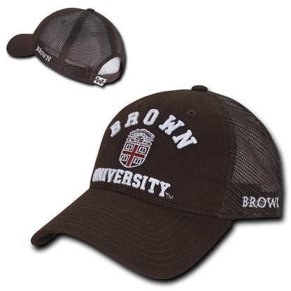 NCAA Brown Bears University Curved Bill Relaxed Mesh Trucker Caps Hats Brown-Campus-Wardrobe