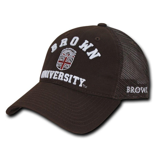 NCAA Brown Bears University Curved Bill Relaxed Mesh Trucker Caps Hats Brown-Campus-Wardrobe