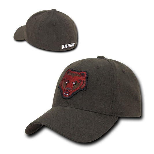 NCAA Brown Bears University Low Constructed Flex Acrylic Baseball Caps Hats-Campus-Wardrobe