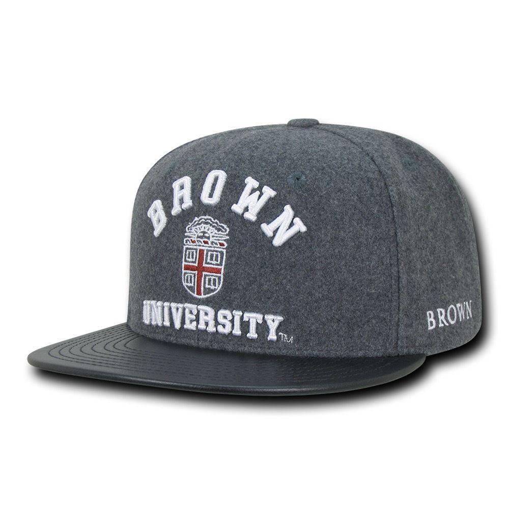 NCAA Brown Bears University Melton Vinyl Snapback Baseball Caps Hats-Campus-Wardrobe