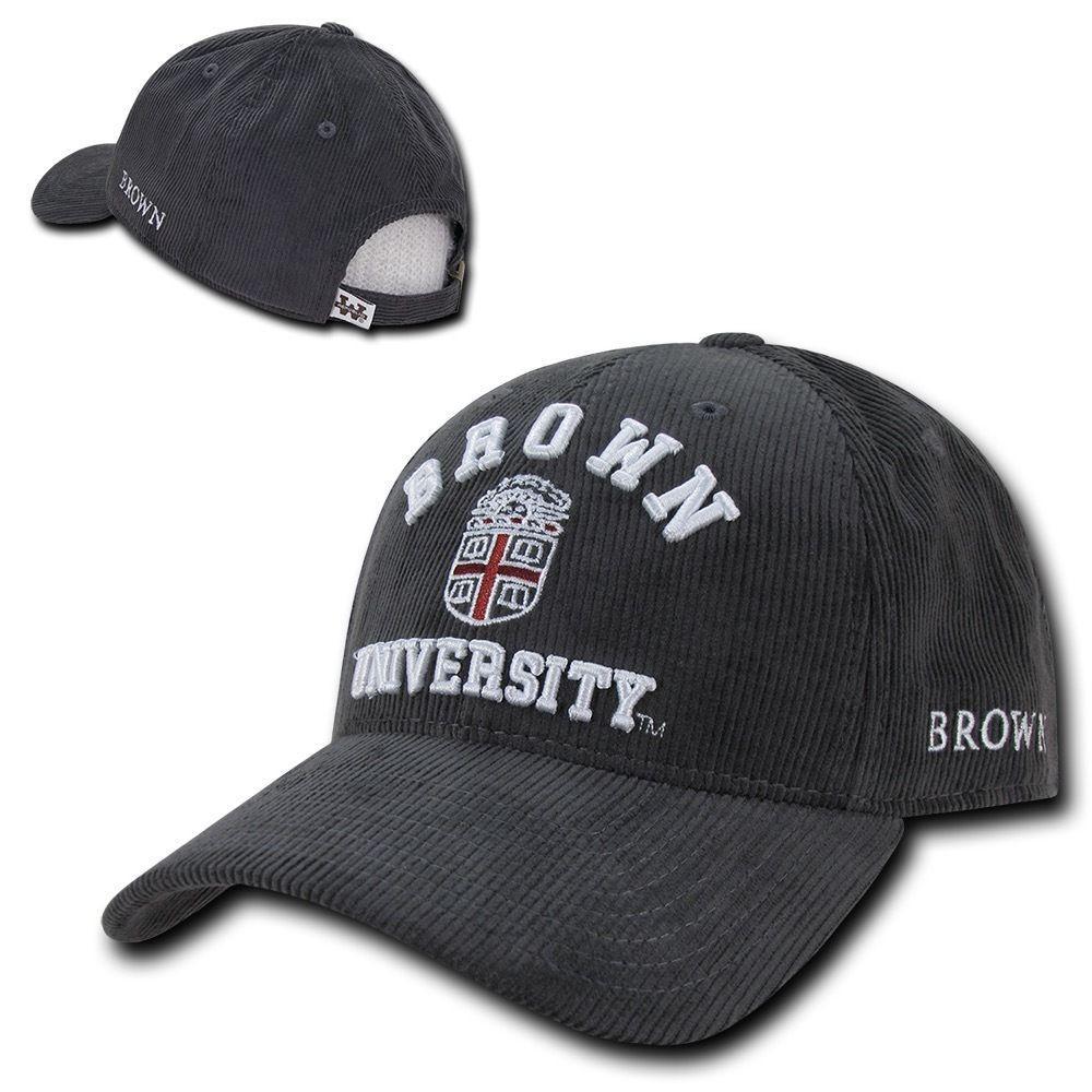 NCAA Brown Bears University Structured Corduroy Baseball Caps Hats Charcoal-Campus-Wardrobe