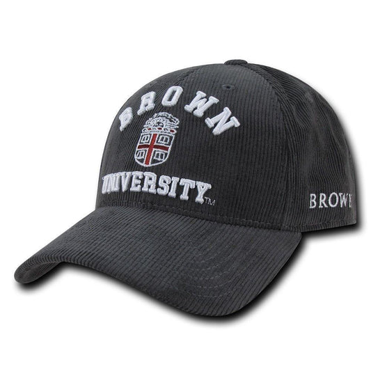 NCAA Brown Bears University Structured Corduroy Baseball Caps Hats Charcoal-Campus-Wardrobe
