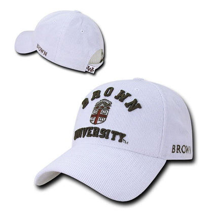 NCAA Brown Bears University Structured Corduroy Baseball Caps Hats White-Campus-Wardrobe