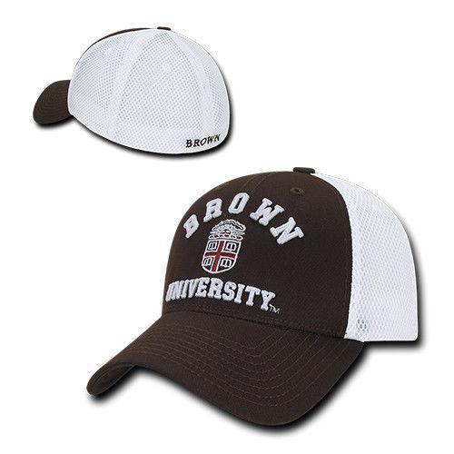 NCAA Brown University Structured Mesh Flex Baseball Caps Hats-Campus-Wardrobe