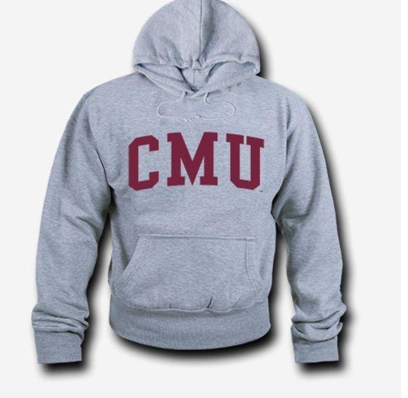 NCAA Central Michigan University Hoodie Sweatshirt Game Day Fleece Heather Grey-Campus-Wardrobe