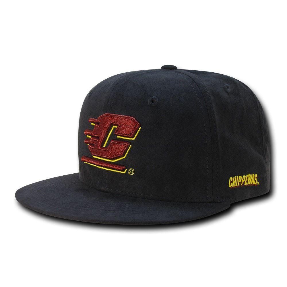 NCAA Cmu Central Michigan Chippewas University Faux Suede Snapback Caps Hats-Campus-Wardrobe