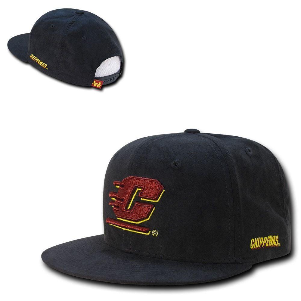 NCAA Cmu Central Michigan Chippewas University Faux Suede Snapback Caps Hats-Campus-Wardrobe