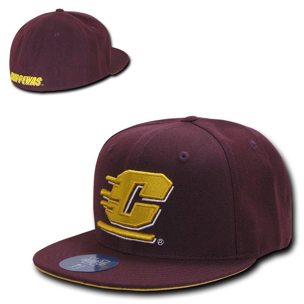 NCAA Cmu Central Michigan Chippewas University Fitted Caps Hats Maroon-Campus-Wardrobe
